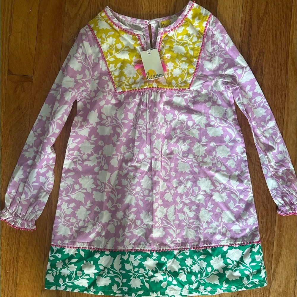 Boden Pink and White Floral One Piece Dress